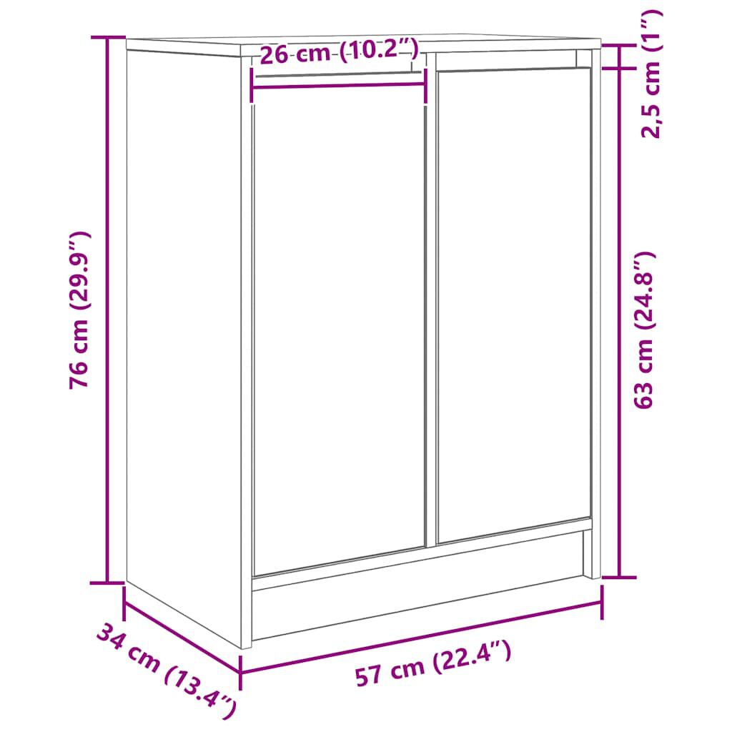vidaXL Συρταριέρα Γκρι Sonoma 57x34x76 εκ. Ξύλινο μηχανουργικό ξύλο