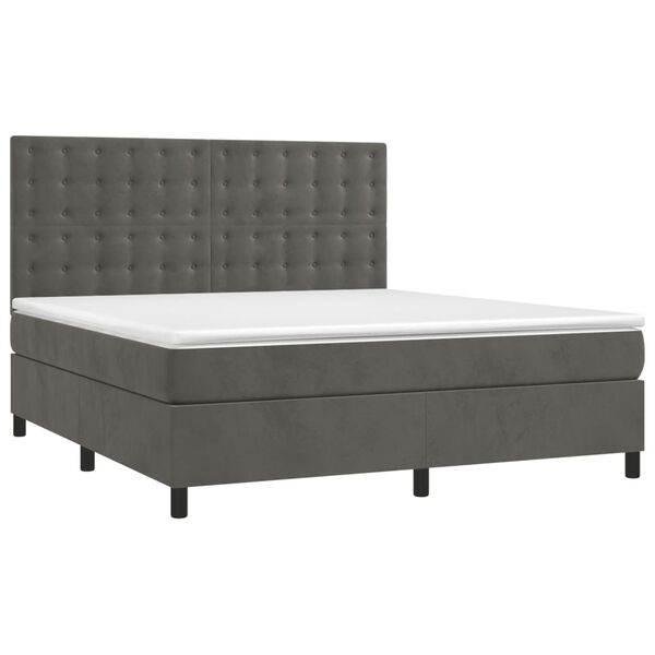 vidaXL &Kappa;&rho;&epsilon;&beta;ά&tau;&iota; Boxspring &mu;&epsilon; &Sigma;&tau;&rho;ώ&mu;&alpha; & LED &Sigma;&kappa;. &Gamma;&kappa;&rho;&iota; 180x200&epsilon;&kappa;. &Beta;&epsilon;&lambda;&omicron;ύ&delta;&iota;&nu;&omicron;
