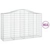 vidaXL Συρματοκιβώτια Τοξωτά 11 τεμ. 200x50x120/140 εκ. Γαλβαν. Ατσάλι