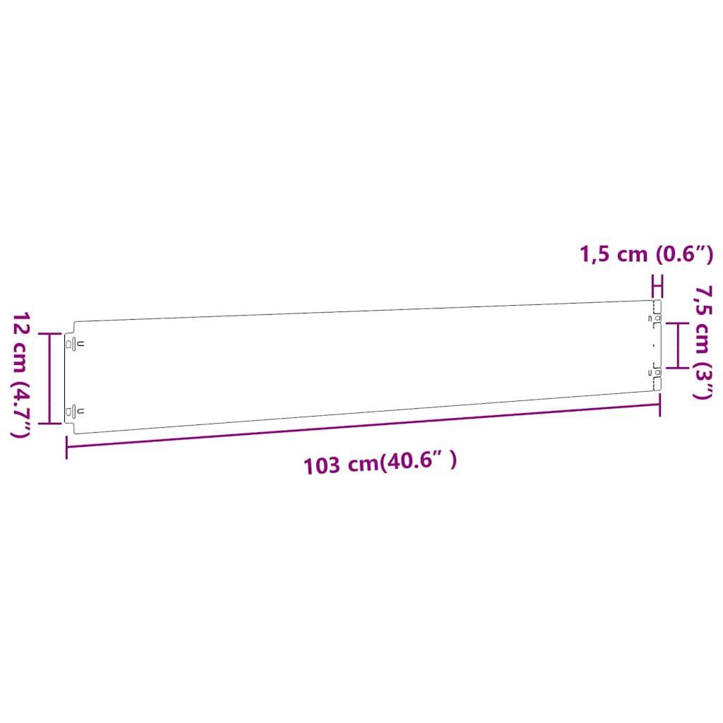 vidaXL Περιφράξεις γκαζόν 50 τεμάχια 15x103 cm από γαλβανισμένο χάλυβα