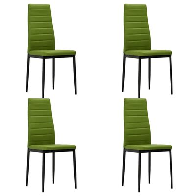 3054115 vidaXL 5 Piece Dining Set Faux Leather Lime Green(248314+282590)