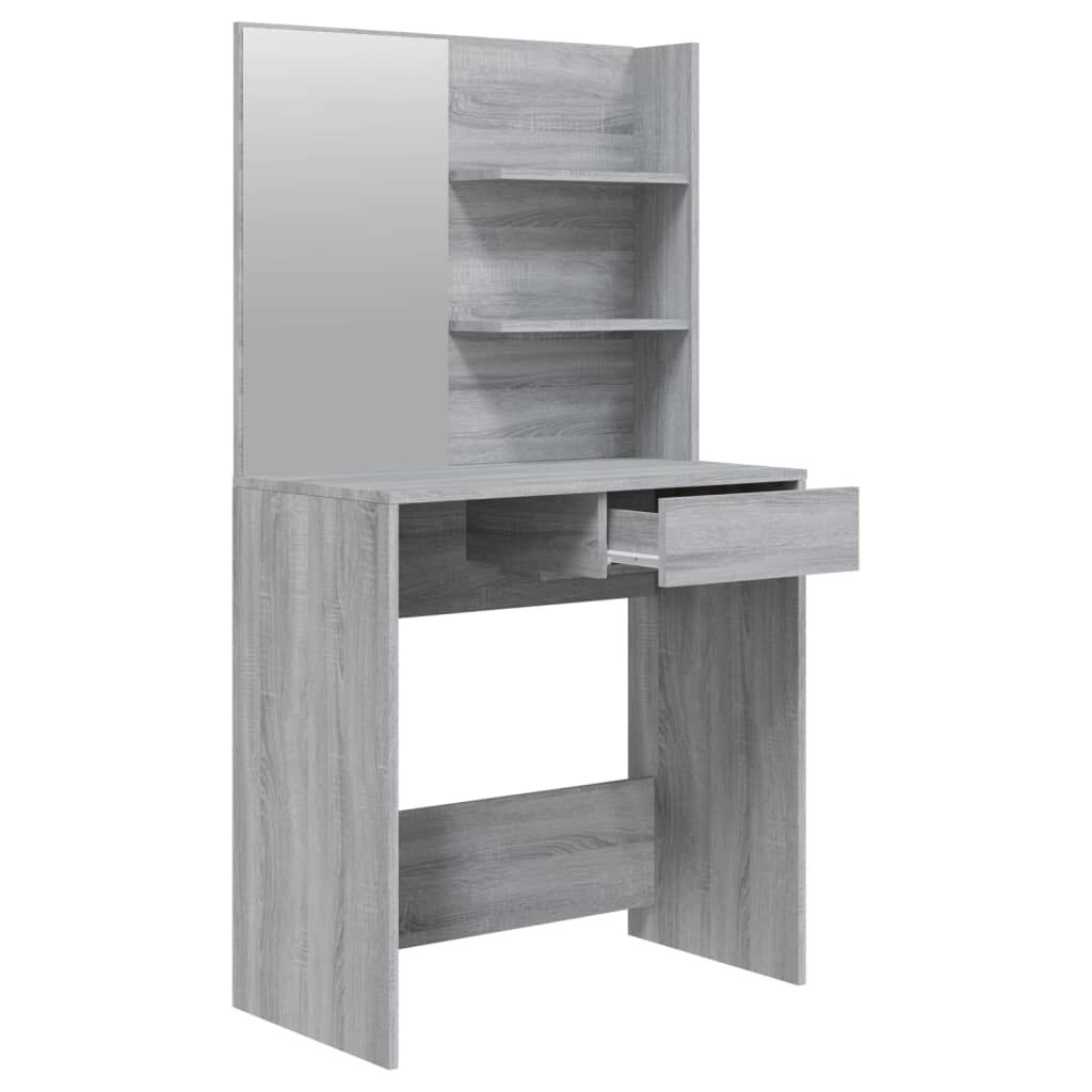vidaXL Μπουντουάρ με Καθρέφτη Γκρι Sonoma 74,5x40x141 εκ.