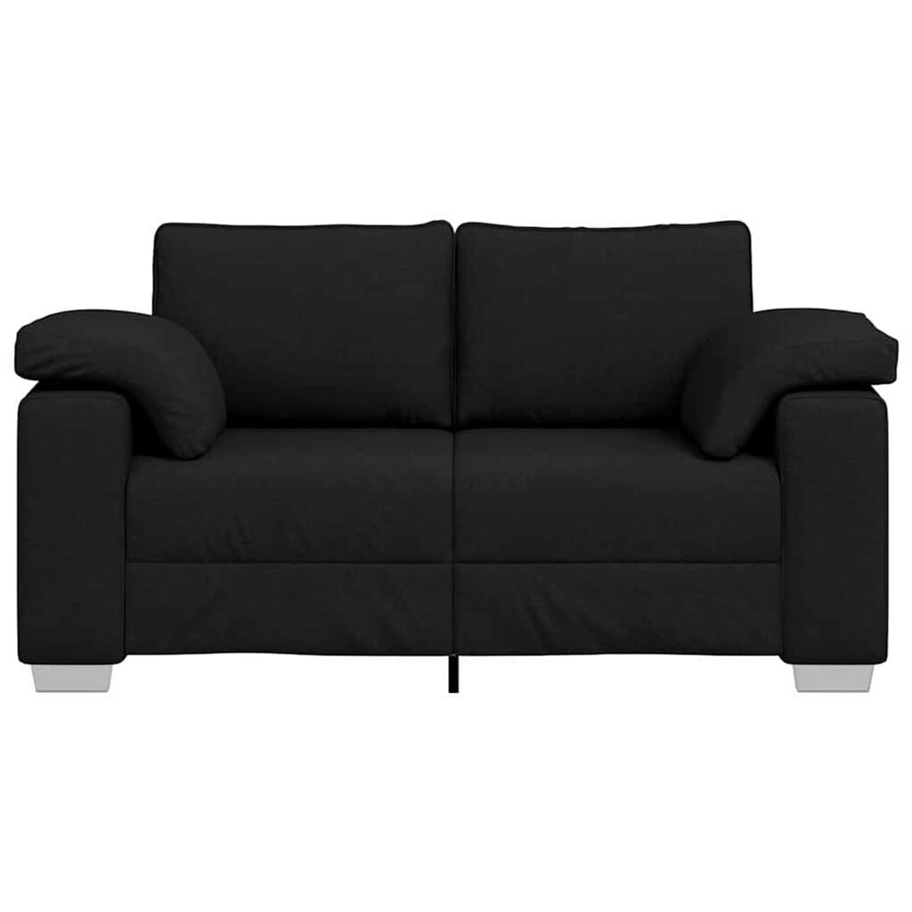 vidaXL Καναπές με μαξιλάρι Μαύρο 160 x 77 x 82 εκ ύφασμα