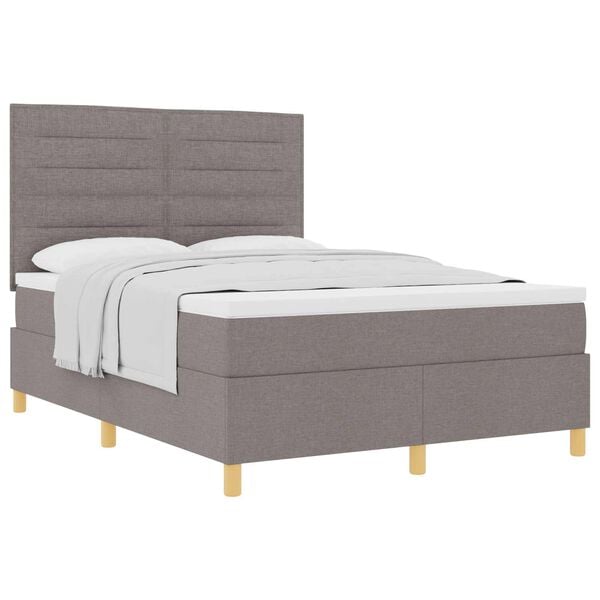 vidaXL &Kappa;&rho;&epsilon;&beta;ά&tau;&iota; &mu;&epsilon; &epsilon;&lambda;&alpha;&tau;ή&rho;&iota;&alpha; &mu;&epsilon; &sigma;&tau;&rho;ώ&mu;&alpha; Taupe 140 x 190 cm ύ&phi;&alpha;&sigma;&mu;&alpha;