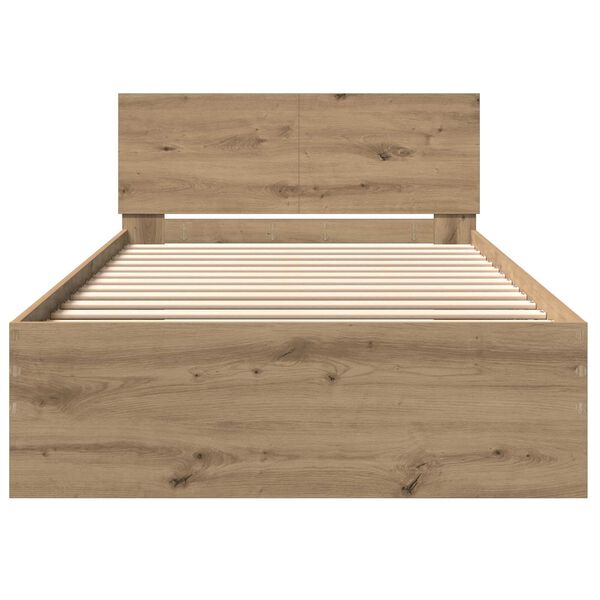 vidaXL Κρεβάτι με Κεφαλάρι Artisan Oak 100 x 200 cm Στερεό Ξύλο Δρυός