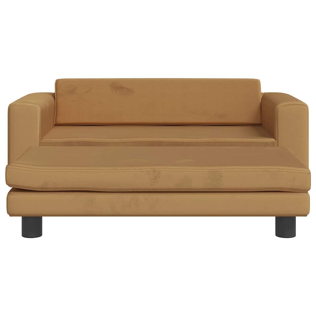 vidaXL Κρεβάτι Σκύλου με Προέκταση Καφέ 100 x 50 x 30 εκ. Βελούδινο