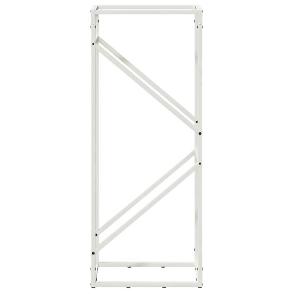 vidaXL Ράφι για καυσόξυλα Λευκό 40x25x100 εκ. Ατσάλι ψυχρής έλασης