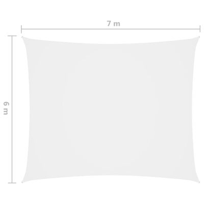 vidaXL Πανί Σκίασης Ορθογώνιο Λευκό 6 x 7 μ. από Ύφασμα Oxford