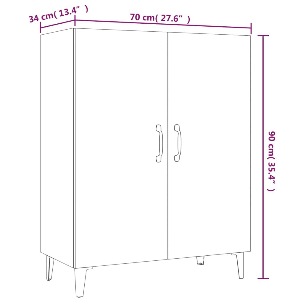 vidaXL Ντουλάπι Sonoma Δρυς 70 x 34 x 90 εκ. από Επεξεργασμένο Ξύλο