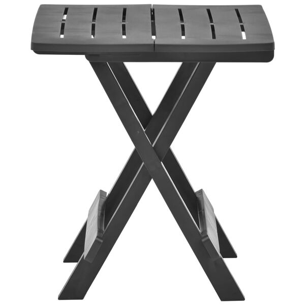 vidaXL Τραπέζι Κήπου Πτυσσόμενο Ανθρακί 45 x 43 x 50 εκ. Πλαστικό