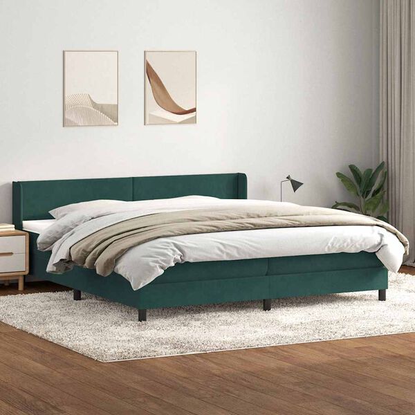 vidaXL Box Spring &kappa;&rho;&epsilon;&beta;ά&tau;&iota; &mu;&epsilon; &sigma;&tau;&rho;ώ&mu;&alpha; &sigma;&kappa;&omicron;ύ&rho;&omicron; &pi;&rho;ά&sigma;&iota;&nu;&omicron; 180x220cm &Beta;&epsilon;&lambda;&omicron;ύ&delta;&iota;&nu;&omicron;