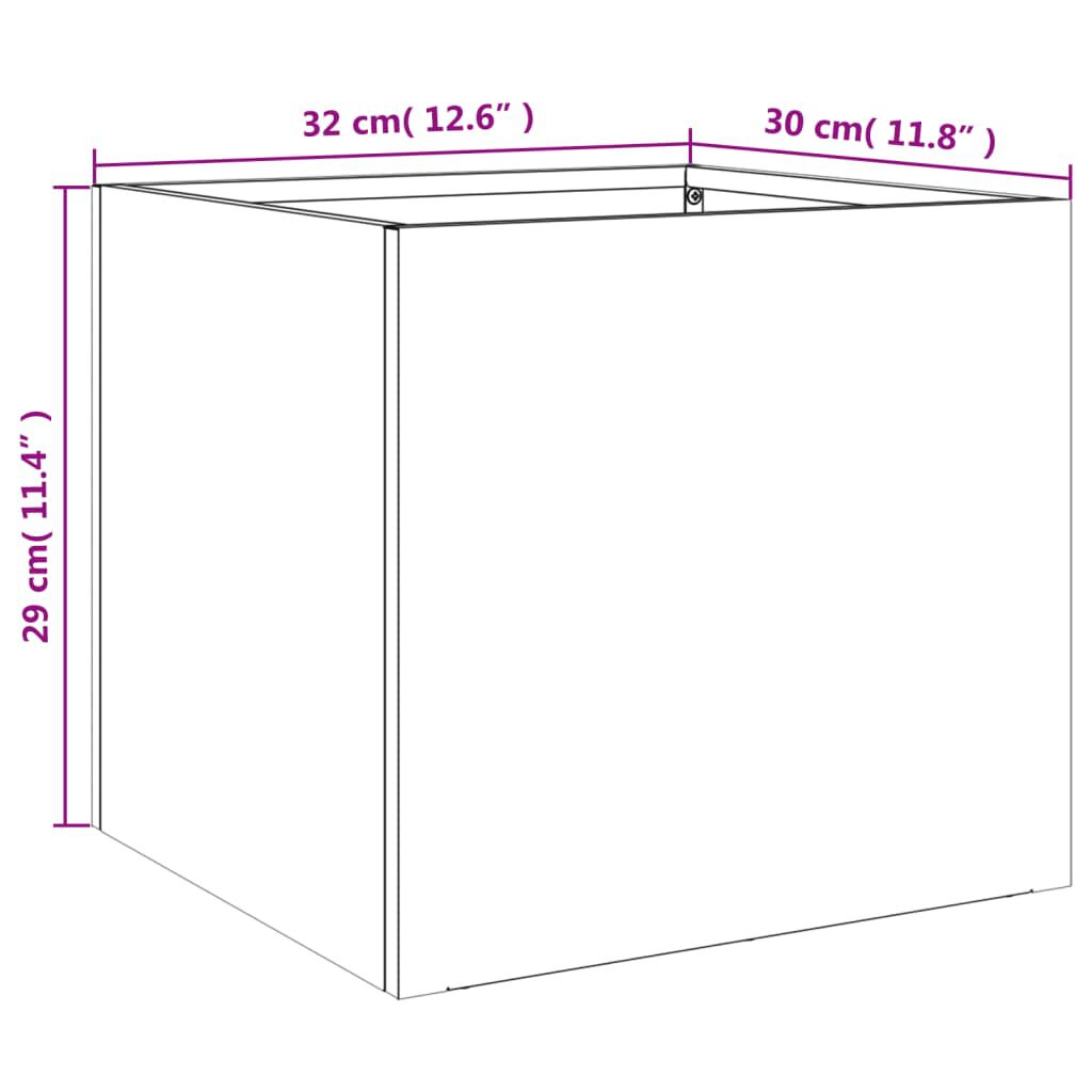vidaXL Ζαρντινιέρες 2 τεμ. Λευκές 32x30x29εκ. από Χάλυβα