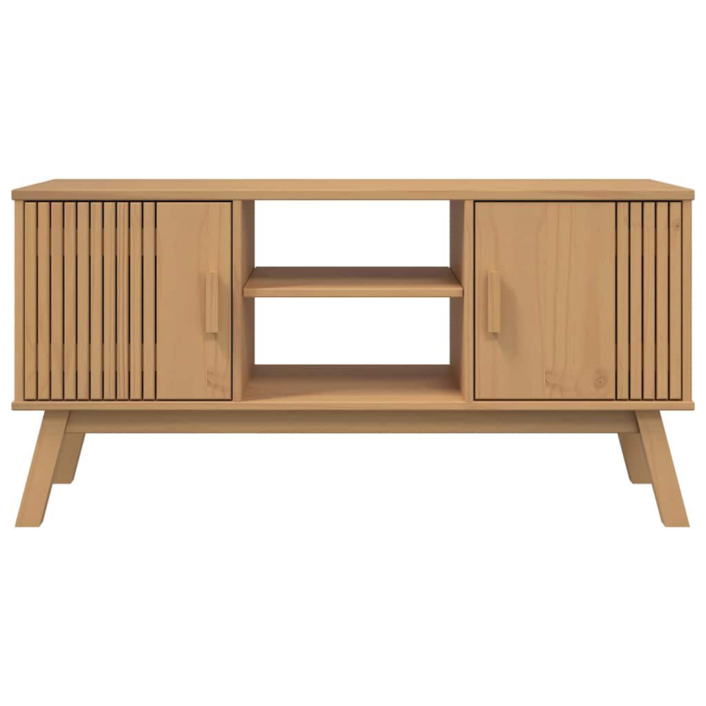vidaXL Έπιπλο Τηλεόρασης OLDEN Καφέ 114x43x57 εκ. Μασίφ Ξύλο Πεύκου