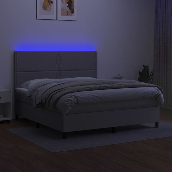 vidaXL &Kappa;&rho;&epsilon;&beta;ά&tau;&iota; Boxspring &mu;&epsilon; &Sigma;&tau;&rho;ώ&mu;&alpha; & LED &Alpha;&nu;.&Gamma;&kappa;&rho;&iota; 180x200&epsilon;&kappa;. &Upsilon;&phi;&alpha;&sigma;&mu;ά&tau;&iota;&nu;&omicron;