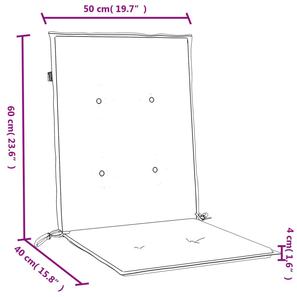 vidaXL Μαξιλάρια Καρέκλας με Πλάτη 4 τεμ. Κρεμ 120x50x4εκ. Ύφασμα