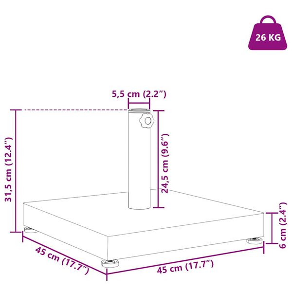 vidaXL Βάσεις ομπρελών εξωτερικού χώρου Μαύρο 45 x 45 x 31.5 εκ.
