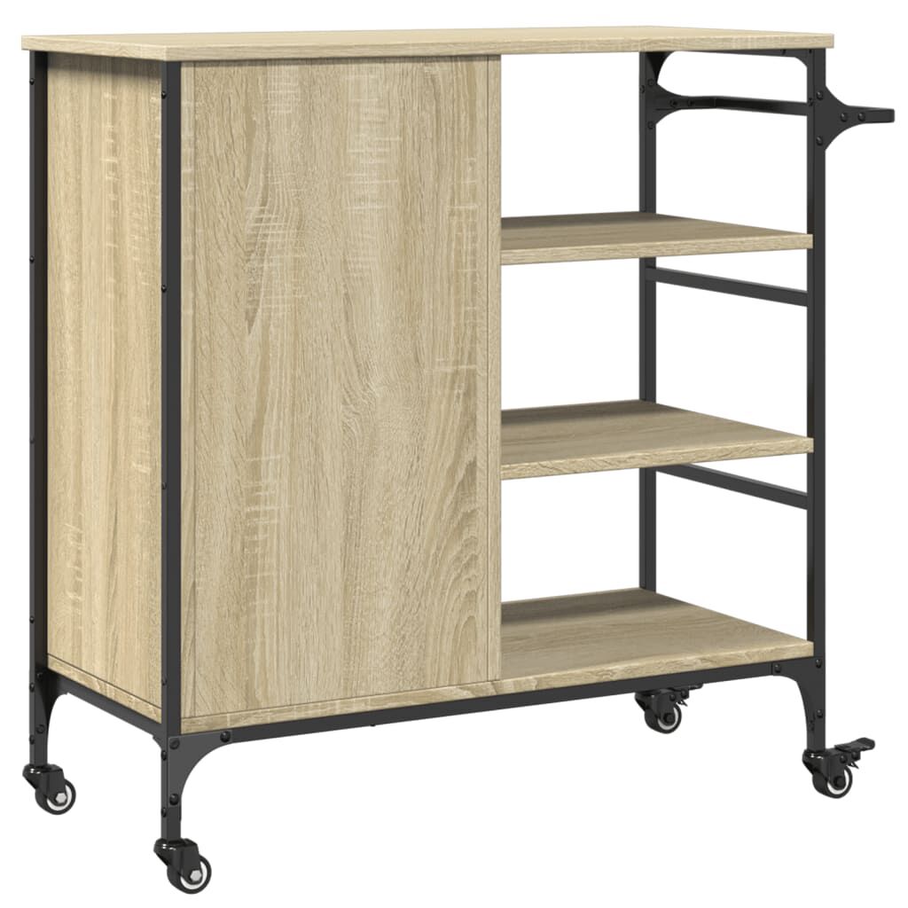 vidaXL Τρόλεϊ Κουζίνας Sonoma Δρυς 87,5x38,5x84,5 εκ. Επεξ. Ξύλο