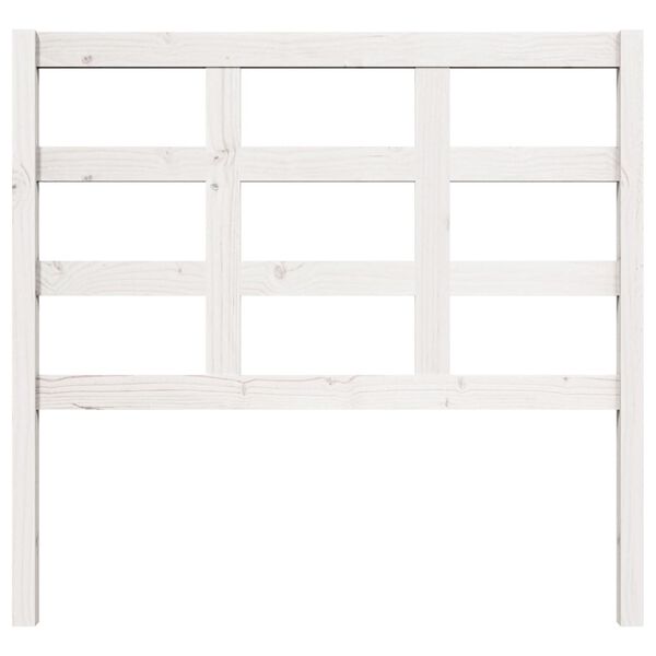 vidaXL Κεφαλάρι Κρεβατιού Λευκό 105,5 x 4 x 100 εκ. Μασίφ Ξύλο Πεύκου