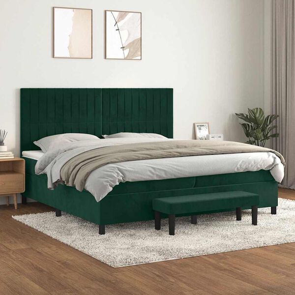 vidaXL &Kappa;&rho;&epsilon;&beta;ά&tau;&iota; Boxspring &mu;&epsilon; &Sigma;&tau;&rho;ώ&mu;&alpha; &Sigma;&kappa;&omicron;ύ&rho;&omicron; &Pi;&rho;ά&sigma;&iota;&nu;&omicron; 200x200&epsilon;&kappa;. &Beta;&epsilon;&lambda;&omicron;ύ&delta;&iota;&nu;&omicron;