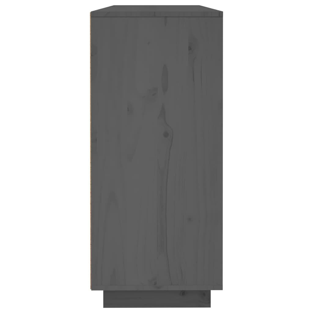 vidaXL Συρταριέρα Γκρι 120 x 35 x 80 εκ. από Μασίφ Ξύλο Πεύκου