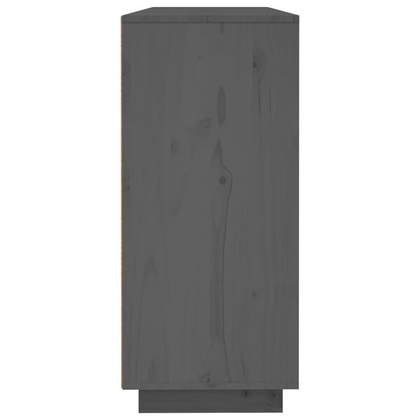 vidaXL Συρταριέρα Γκρι 120 x 35 x 80 εκ. από Μασίφ Ξύλο Πεύκου