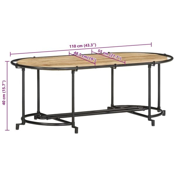 vidaXL Τραπεζάκι Σαλονιού 110x55x40 εκ. από Μασίφ Ξύλο Μάνγκο