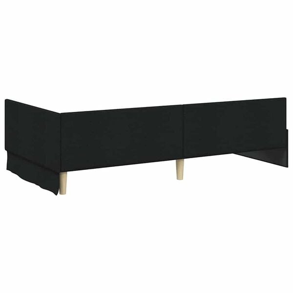 vidaXL Κρεβάτι Γωνίας Μαύρο 80 x 200 cm Ύφασμα και Έργο ξύλου