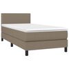 vidaXL &Kappa;&rho;&epsilon;&beta;ά&tau;&iota; Boxspring &mu;&epsilon; &Sigma;&tau;&rho;ώ&mu;&alpha; & LED Taupe 90x190 &epsilon;&kappa;. &Upsilon;&phi;&alpha;&sigma;&mu;ά&tau;&iota;&nu;&omicron;