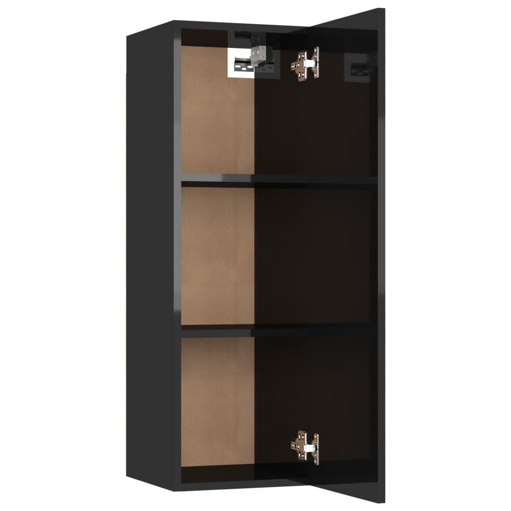 vidaXL Έπιπλο Τηλεόρασης Γυαλιστερό Μαύρο 30,5x30x90εκ. από Επεξ. Ξύλο