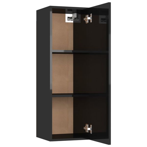 vidaXL Έπιπλο Τηλεόρασης Γυαλιστερό Μαύρο 30,5x30x90εκ. από Επεξ. Ξύλο