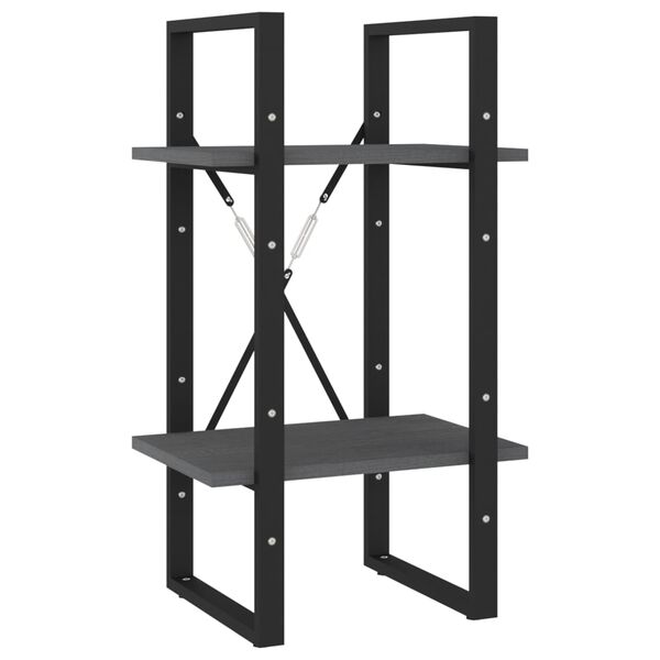 vidaXL Βιβλιοθήκη με 5 Ράφια Γκρι 40 x 30 x 175 εκ. από Ξύλο Πεύκου