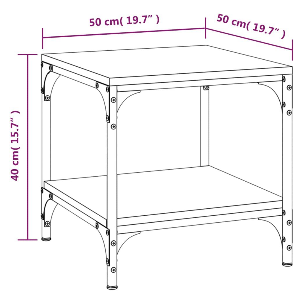 vidaXL Τραπεζάκι Σαλονιού Καφέ Δρυς 50x50x40 εκ. Επεξεργασμένο Ξύλο