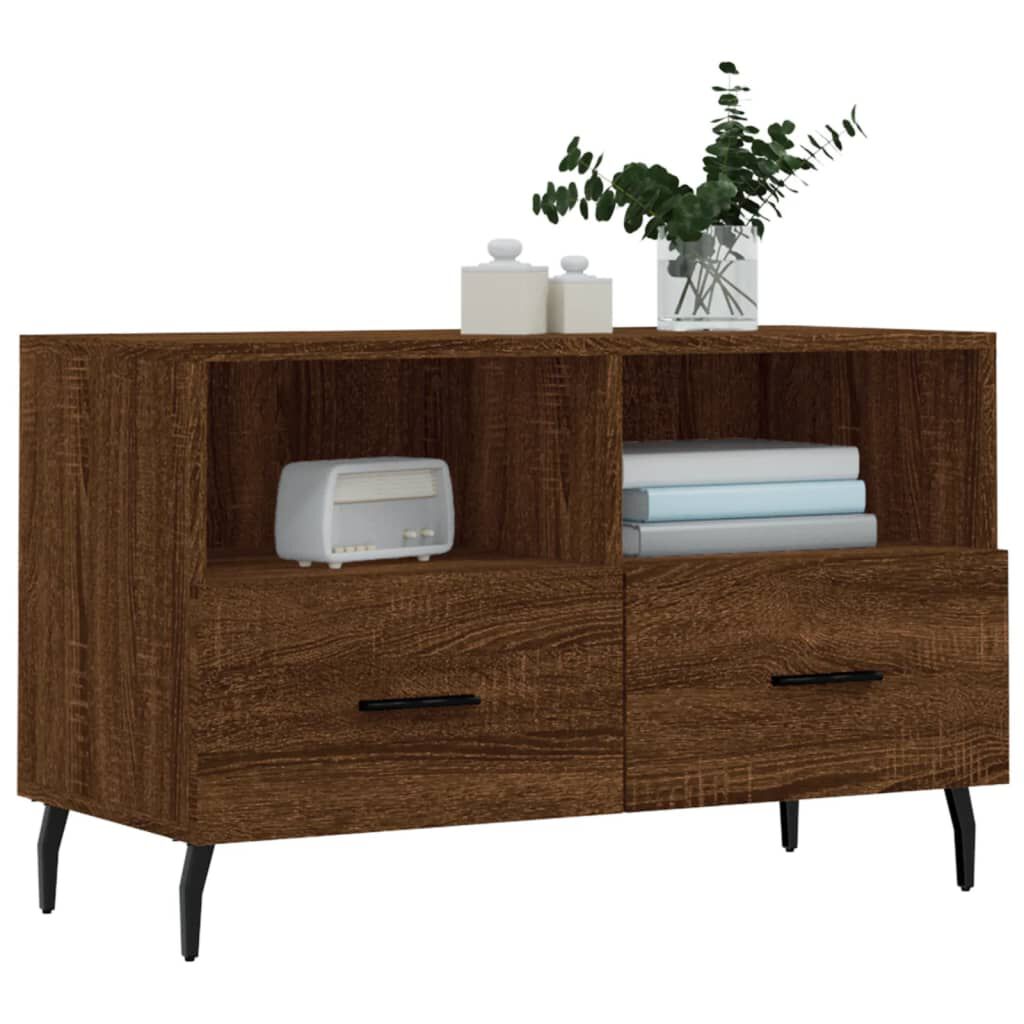 vidaXL Έπιπλο Τηλεόρασης Καφέ Δρυς 80x36x50 εκ. Επεξ. Ξύλο