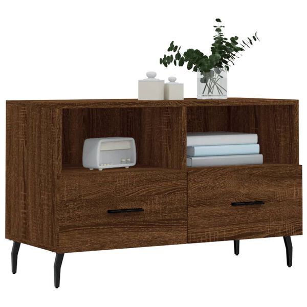vidaXL Έπιπλο Τηλεόρασης Καφέ Δρυς 80x36x50 εκ. Επεξ. Ξύλο
