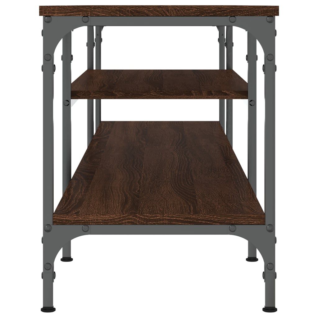 vidaXL Έπιπλο Τηλεόρασης Καφέ Δρυς 161x35x45 εκ. Επεξ. Ξύλο/Σίδερο