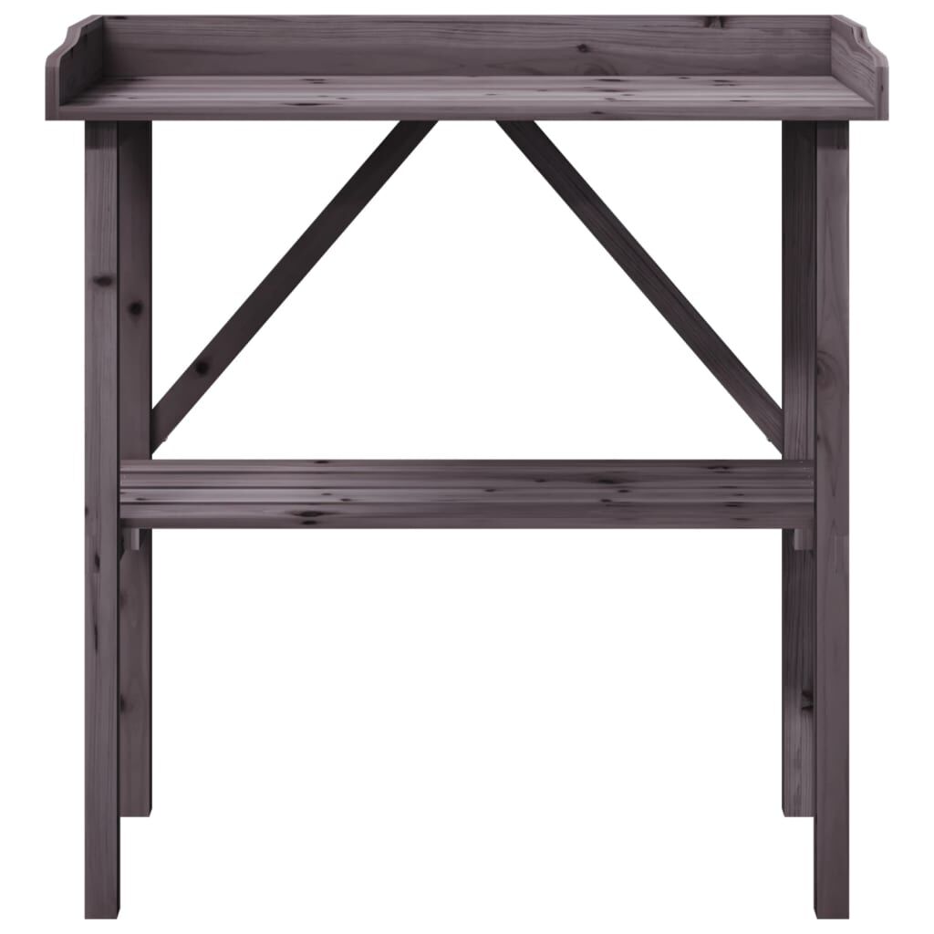 vidaXL Τραπέζι Φυτών με Ράφι Γκρι 78x38x82,5εκ. από Μασίφ Ξύλο Ελάτης