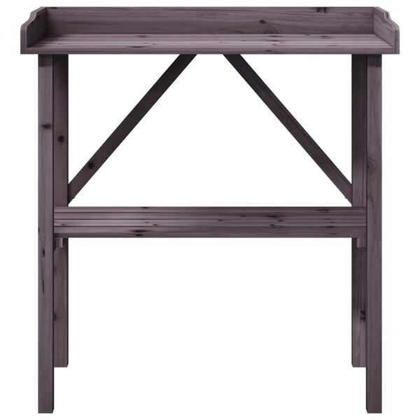 vidaXL Τραπέζι Φυτών με Ράφι Γκρι 78x38x82,5εκ. από Μασίφ Ξύλο Ελάτης