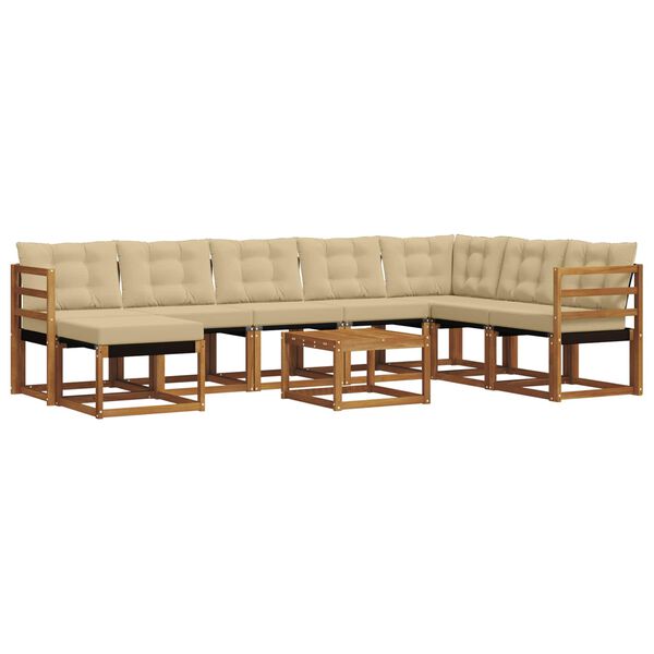 vidaXL &Sigma;&epsilon;&iota;&rho;ά &Kappa;&alpha;&nu;&alpha;&pi;έ &Epsilon;&xi;&omega;&tau;&epsilon;&rho;&iota;&kappa;&omicron;ύ &mu;&epsilon; &mu;&alpha;&xi;&iota;&lambda;ά&rho;&iota; 9 pcs &Phi;&upsilon;&sigma;&iota;&kappa;ό &kappa;&alpha;&iota; &Mu;&pi;&epsilon;&zeta;