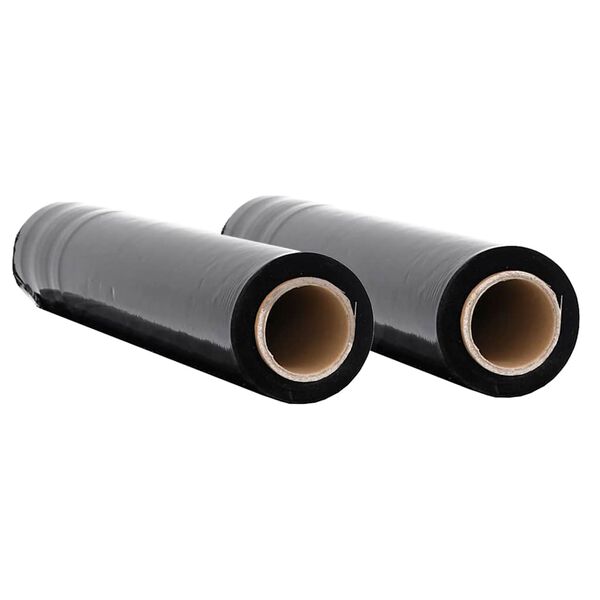 vidaXL Stretch Film 2 τεμάχια Μαύρο 20 μm 50 cm x 300 m