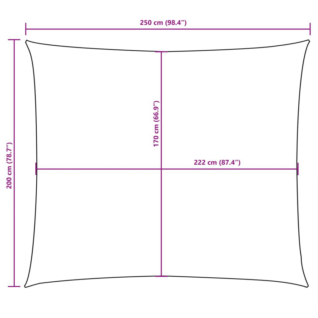 vidaXL Πανί Σκίασης Ορθογώνιο Taupe 2 x 2,5 μ. από Ύφασμα Oxford