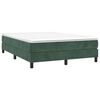 vidaXL Κρεβάτι Boxspring με Στρώμα Σκούρο Πράσινο 140x200εκ. Βελούδινο