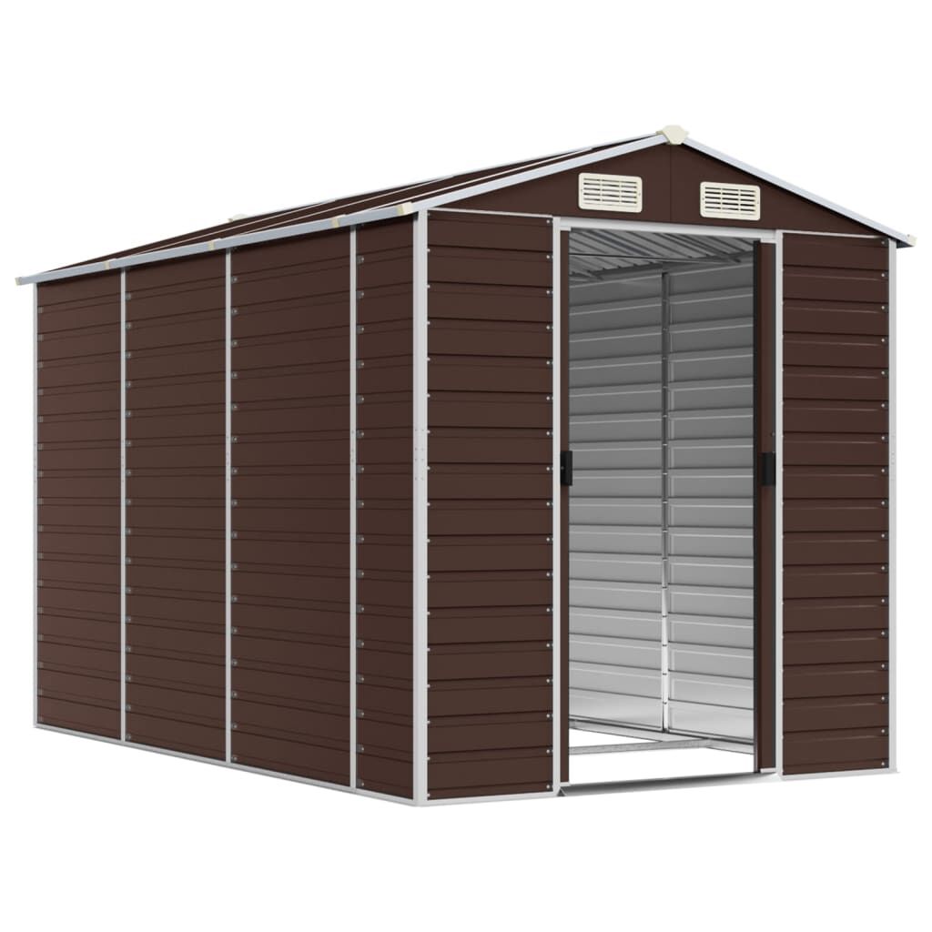 vidaXL Αποθήκη Κήπου Καφέ 191x300x198 εκ. Γαλβανισμένο Ατσάλι