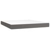 vidaXL Κρεβάτι Boxspring με Στρώμα & LED Γκρι 180x200 εκ. Συνθ. Δέρμα