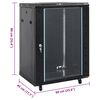 vidaXL Καμπίνα Δικτύου 15U 19" IP20 Μαύρη 60x45x86 εκ.