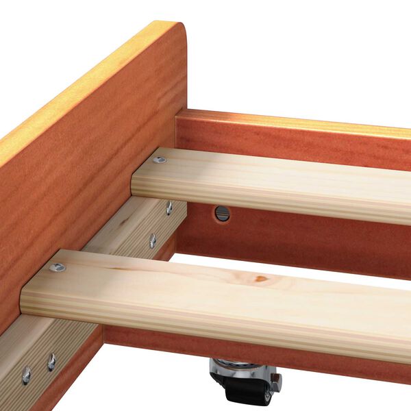 vidaXL Κρεβάτι Καφέ κερωμένο Μασίφ ξύλο 90 x 190 cm Ανθεκτικό Κρεβάτι
