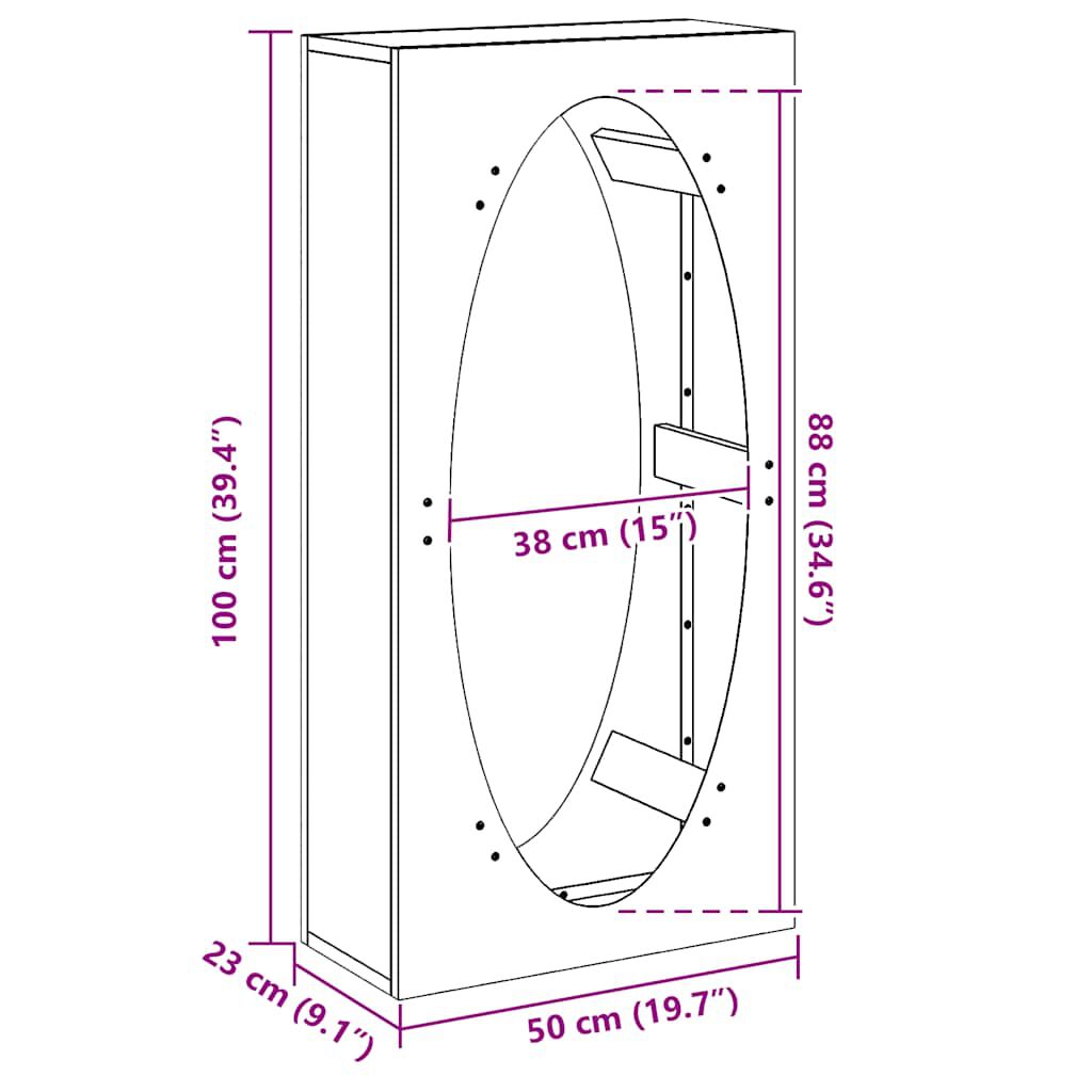 vidaXL Ράφι για καυσόξυλα 50x23x100 εκ. Ατσάλι σκληρυθέν στον αέρα