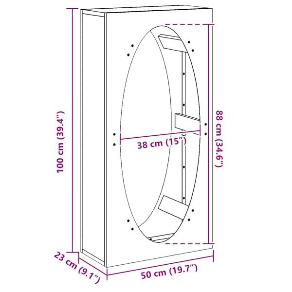 vidaXL Ράφι για καυσόξυλα 50x23x100 εκ. Ατσάλι σκληρυθέν στον αέρα