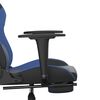 vidaXL Καρέκλα Gaming Μασάζ Υποπόδιο Μαύρο/μπλε από Συνθετικό Δέρμα
