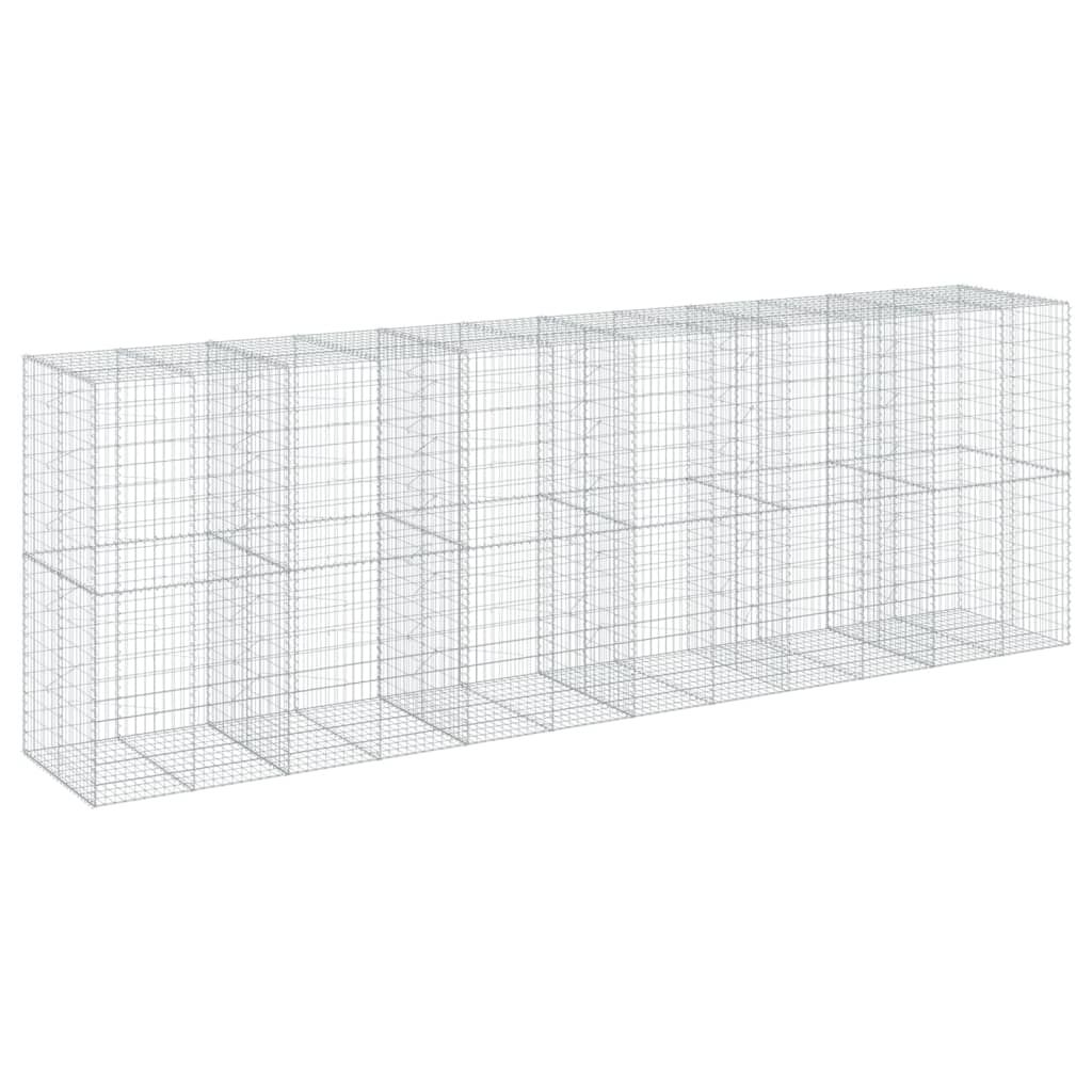 vidaXL Συρματοκιβώτιο με Κάλυμμα 600x100x200εκ από Γαλβανισμένο Χάλυβα