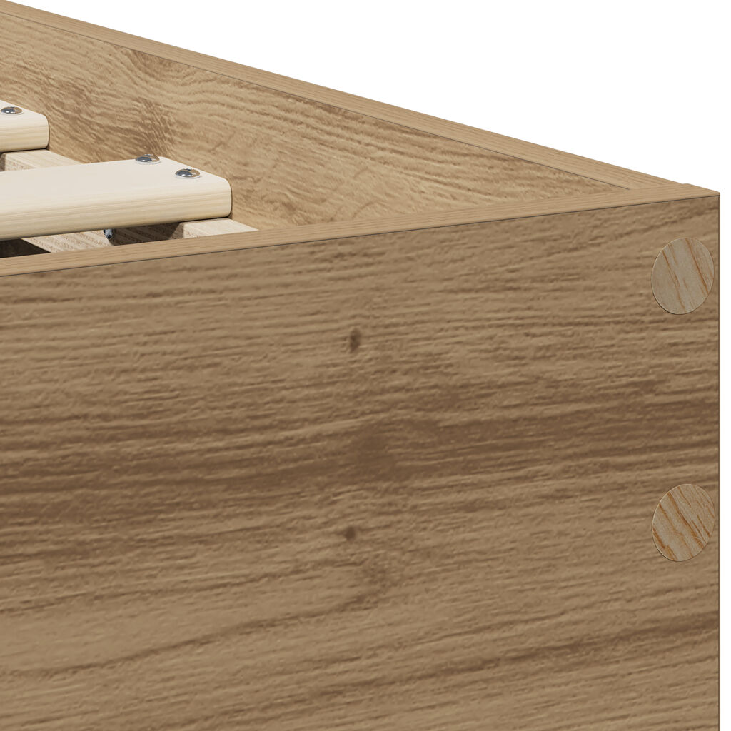vidaXL Κρεβάτι από Τέχνη Δρυ 90x190 cm Επεξεργασμένο Ξύλο